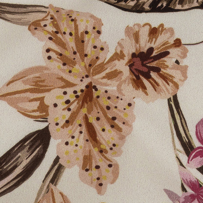 Mood Exclusive Ivory Leaves of Change Stretch Cotton Twill Detail