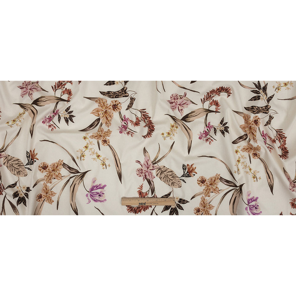 Mood Exclusive Ivory Leaves of Change Stretch Cotton Twill Full