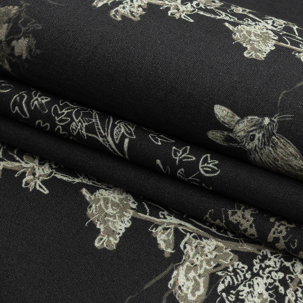 Mood Exclusive Smoke Old Growth Stretch Cotton Poplin - Folded