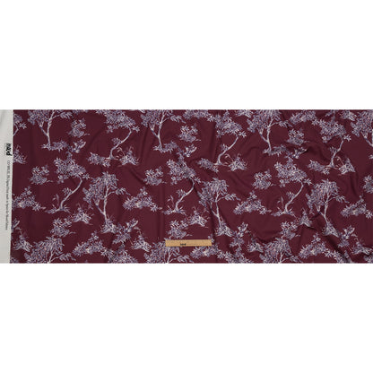 Mood Exclusive Maroon Arboreal Accord Stretch Cotton Poplin Full