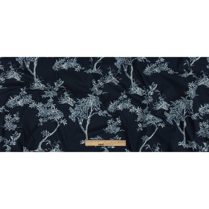 Mood Exclusive Navy Arboreal Accord Stretch Cotton Poplin - Full