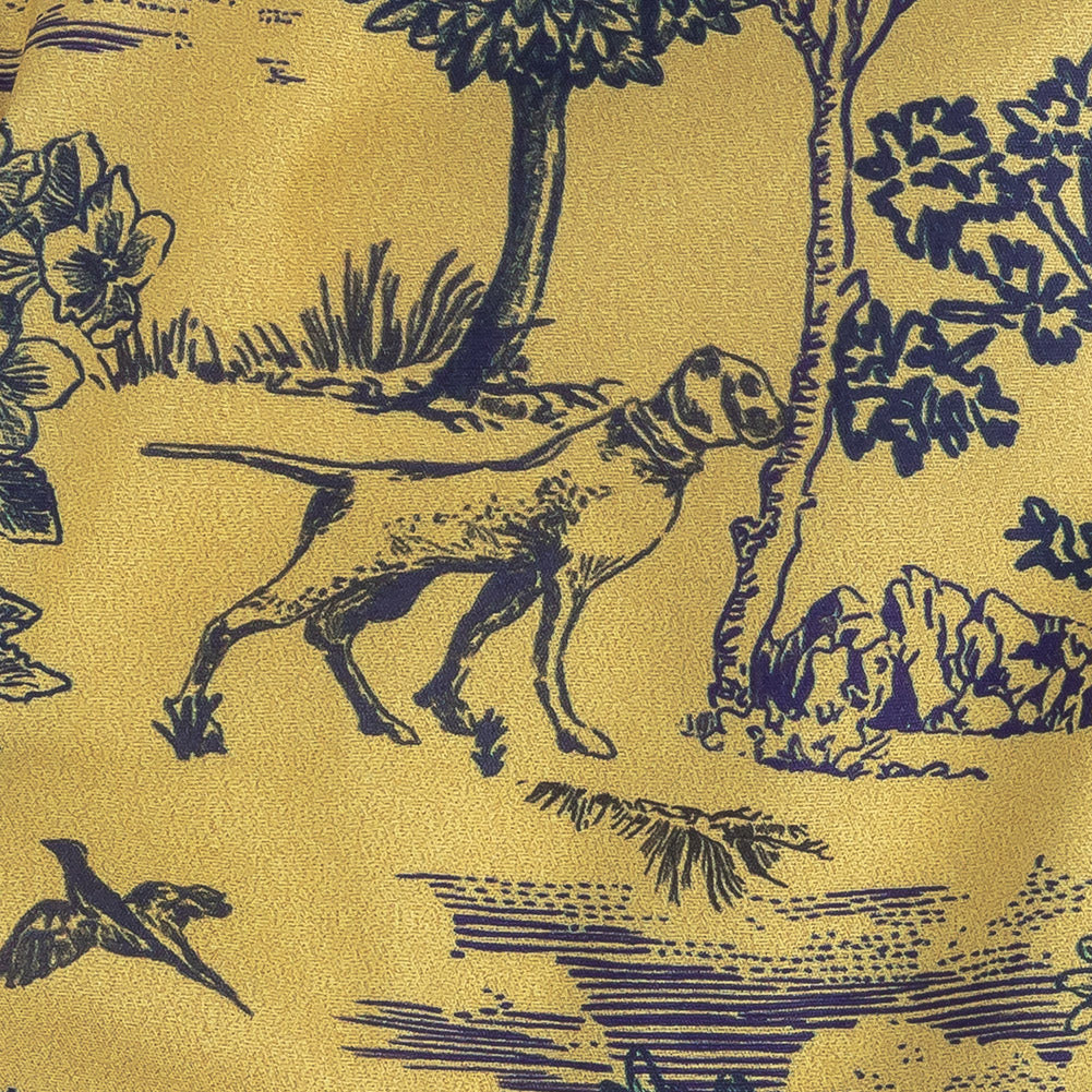 Mood Exclusive Mustard Tender Tableau Stretch Cotton Poplin - Detail