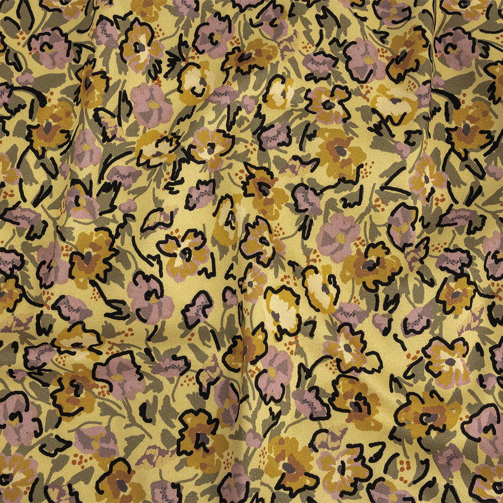 Mood Exclusive Mellow Yellow Merry Marigolds Stretch Brushed Cotton