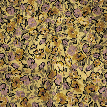 Mood Exclusive Mellow Yellow Merry Marigolds Stretch Brushed Cotton