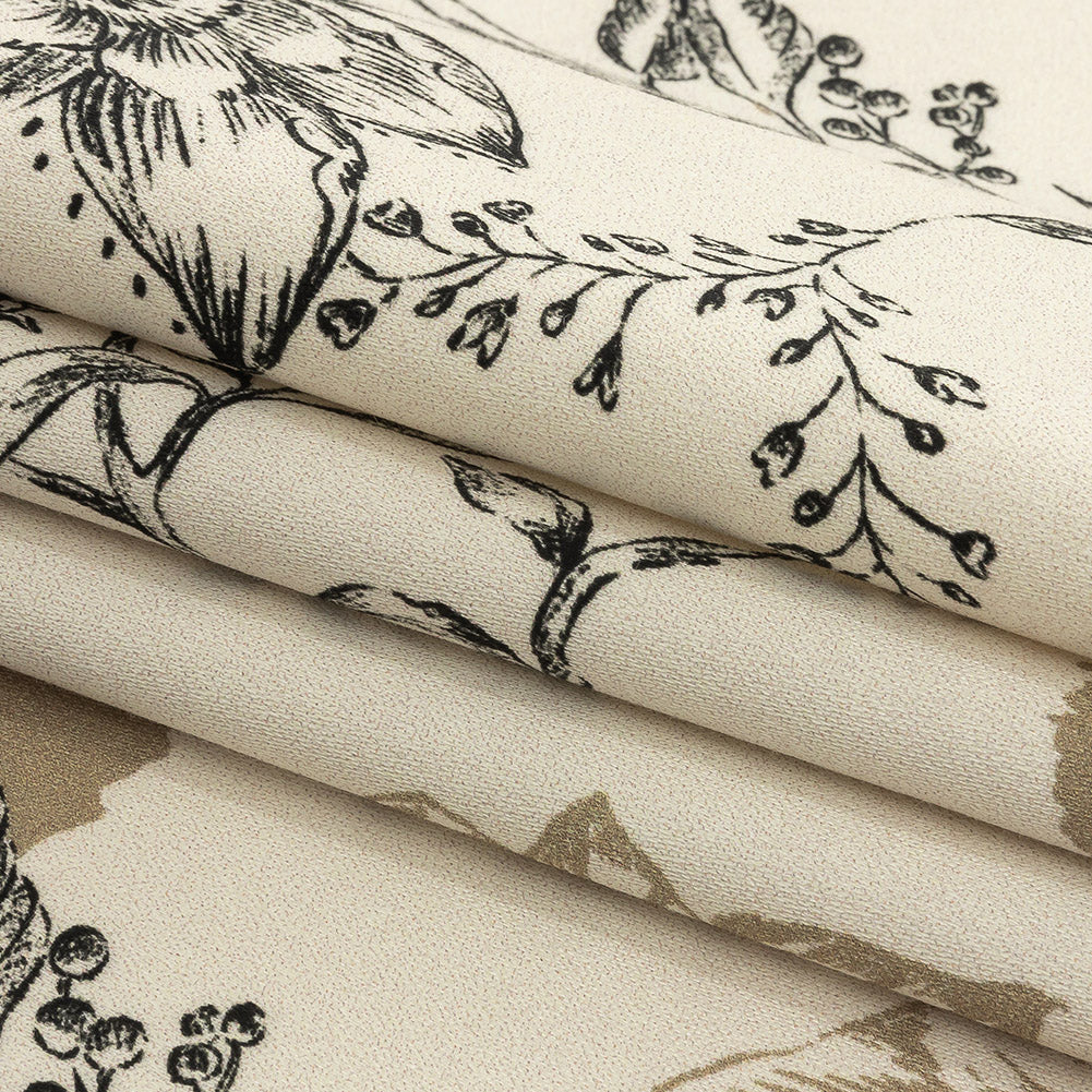 Mood Exclusive Pale Beige Curious Consideration Stretch Cotton Sateen - Folded