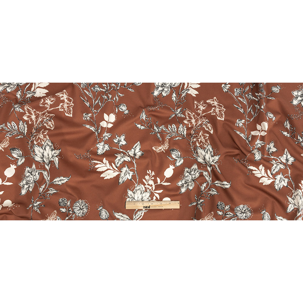 Mood Exclusive Brown Curious Consideration Stretch Cotton Sateen Folded