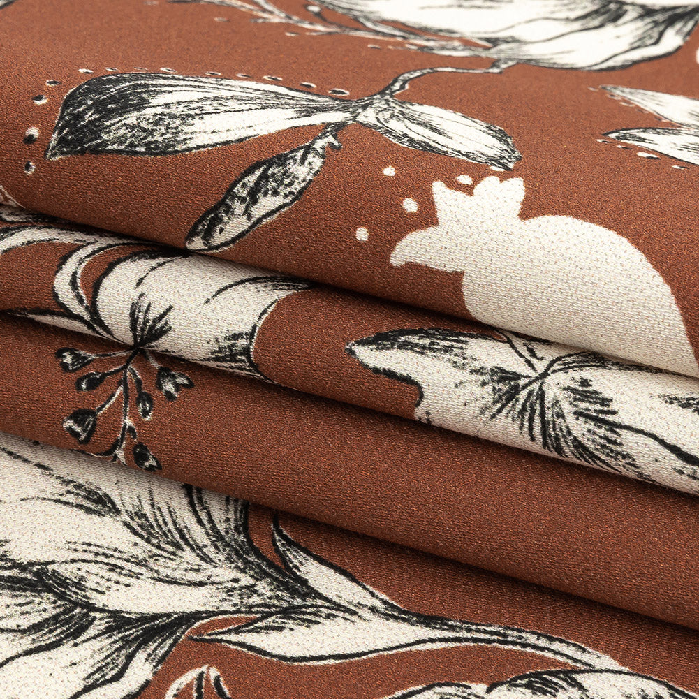 Mood Exclusive Brown Curious Consideration Stretch Cotton Sateen Detail