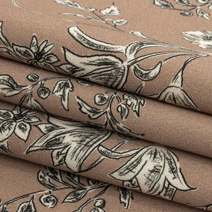 Mood Exclusive Tan Organic Delineation Stretch Cotton Sateen - Folded