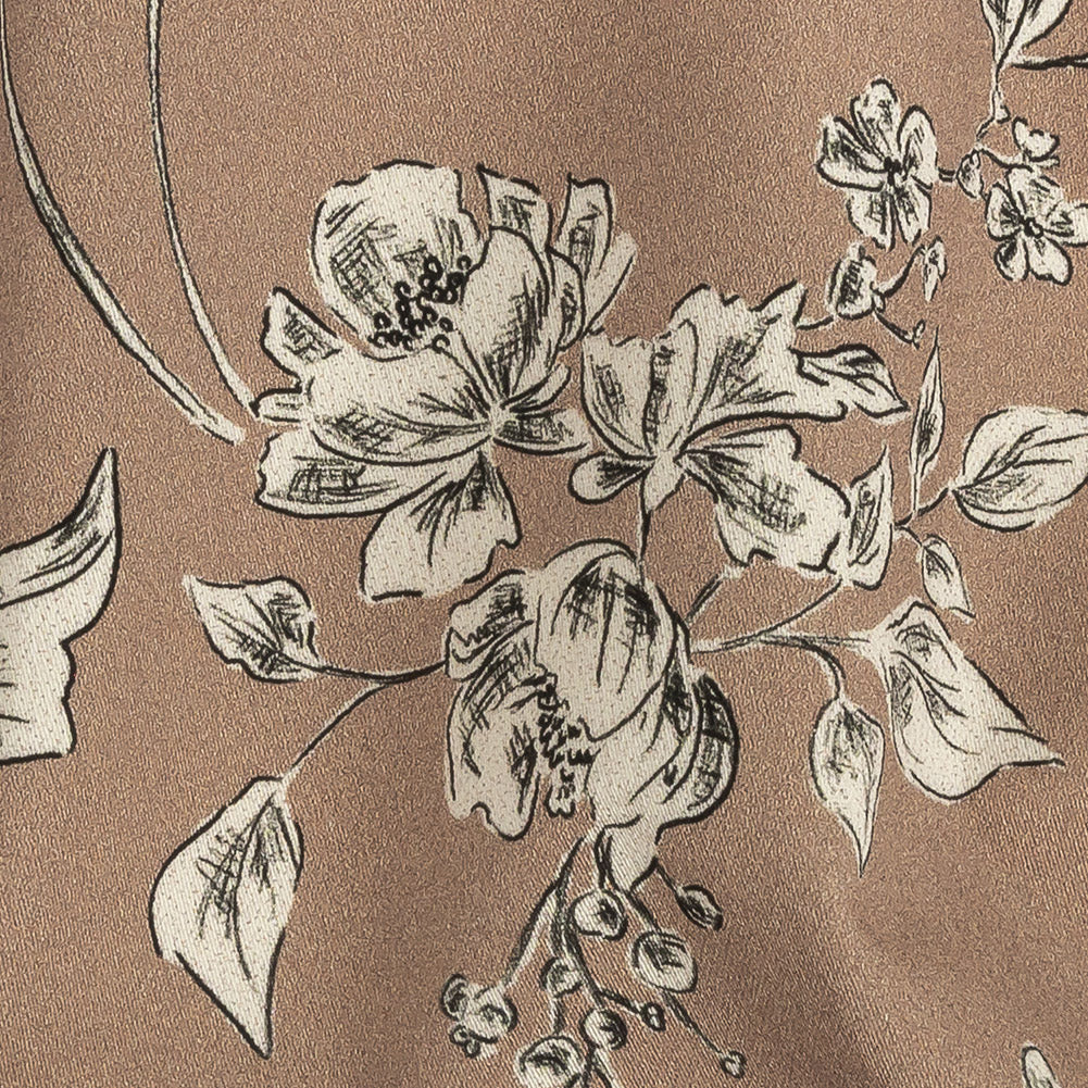 Mood Exclusive Tan Organic Delineation Stretch Cotton Sateen - Detail