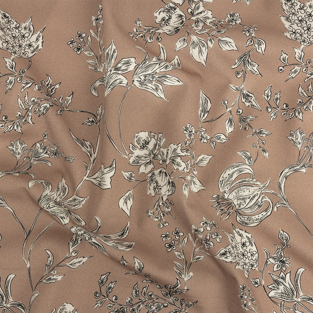 Mood Exclusive Tan Organic Delineation Stretch Cotton Sateen