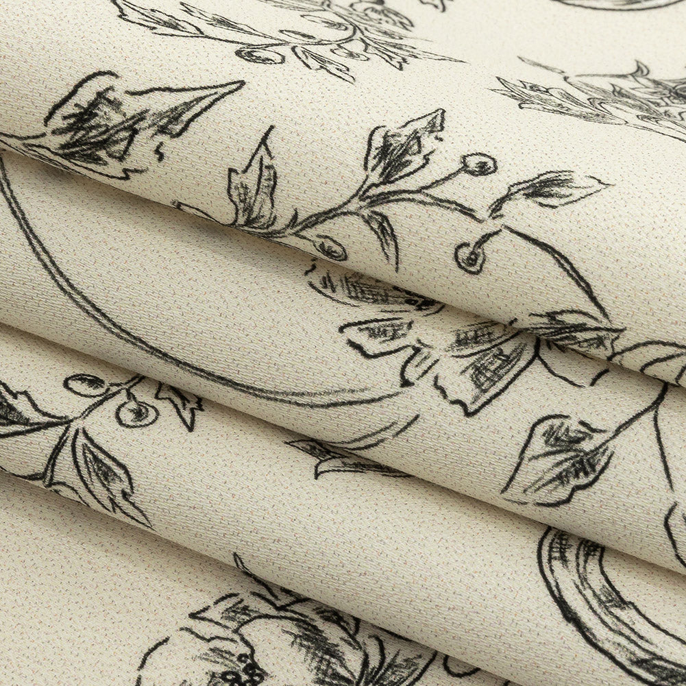 Mood Exclusive Ivory Organic Delineation Stretch Cotton Sateen Folded