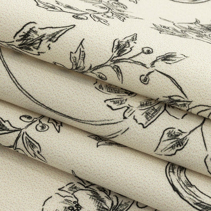 Mood Exclusive Ivory Organic Delineation Stretch Cotton Sateen Folded