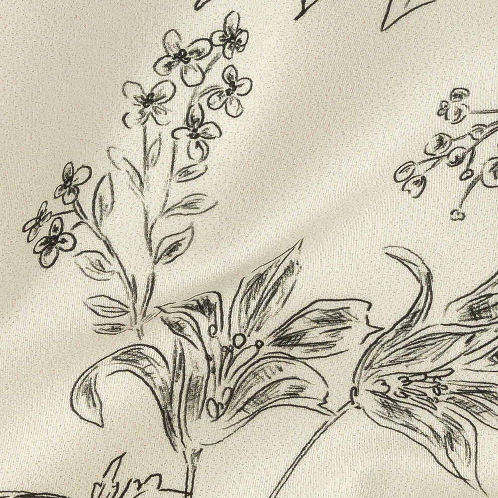 Mood Exclusive Ivory Organic Delineation Stretch Cotton Sateen Detail