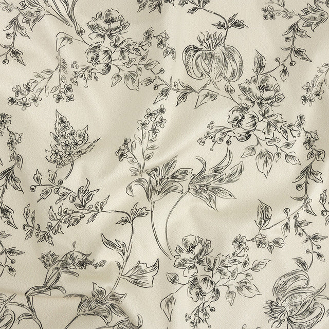 Mood Exclusive Ivory Organic Delineation Stretch Cotton Sateen