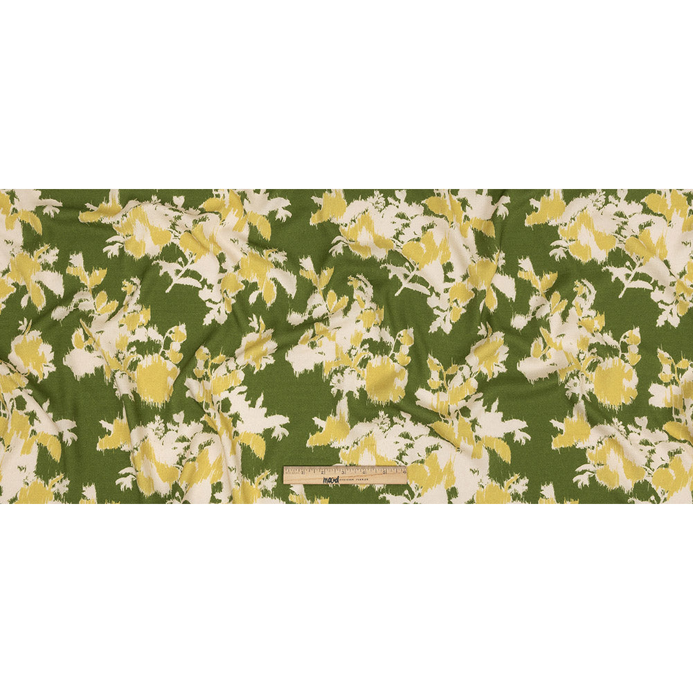 Mood Exclusive Pea Green Layers of Luxury Slubbed Viscose Woven - Full