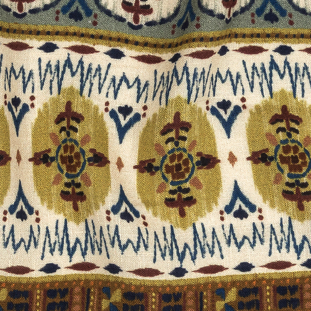 Mood Exclusive Olive and Slate Hipster Haven Slubbed Viscose Woven - Detail