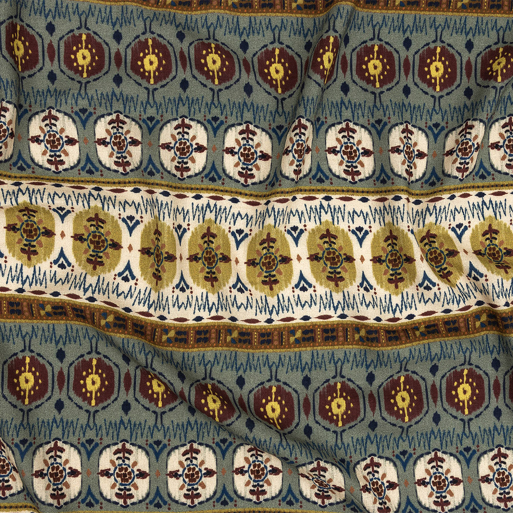 Mood Exclusive Olive and Slate Hipster Haven Slubbed Viscose Woven