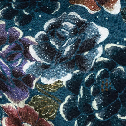 Mood Exclusive Bright Navy Melange de Fleurs Slubbed Viscose Woven - Detail