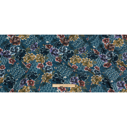 Mood Exclusive Bright Navy Melange de Fleurs Slubbed Viscose Woven - Full