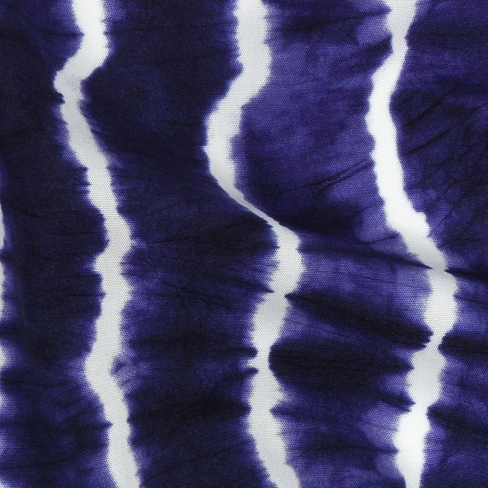 Mood Exclusive Navy Twisted Tie Dye Stretch Viscose Batiste Detail