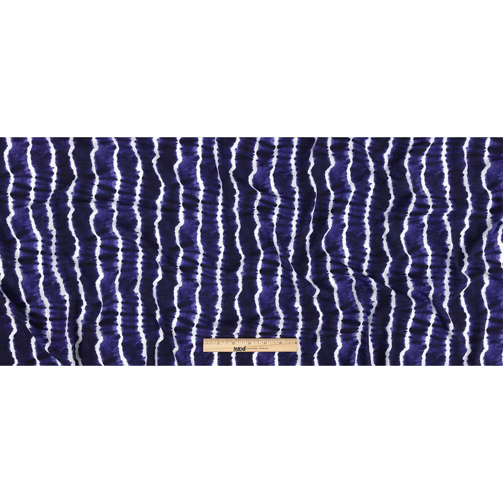 Mood Exclusive Navy Twisted Tie Dye Stretch Viscose Batiste Full