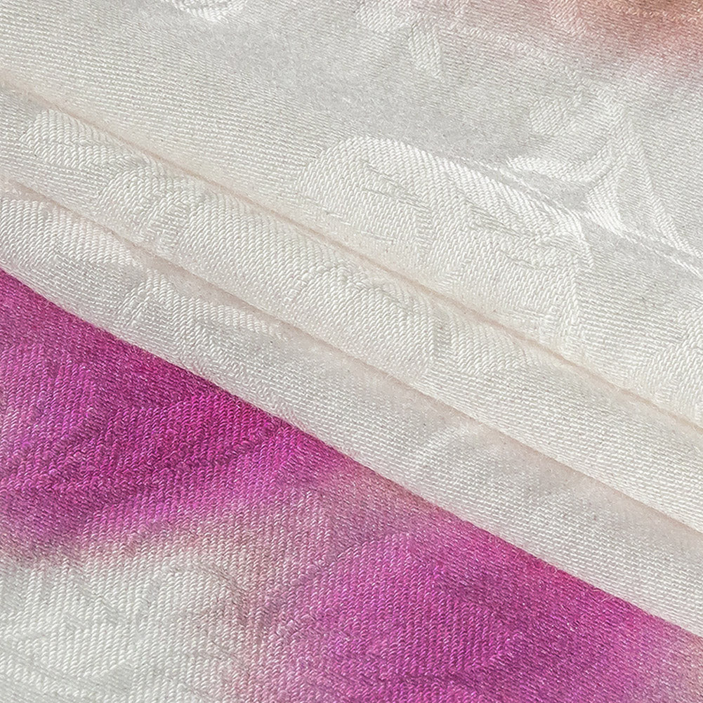 Mood Exclusive Violet Cloud Writing Flowery Viscose Jacquard - Folded