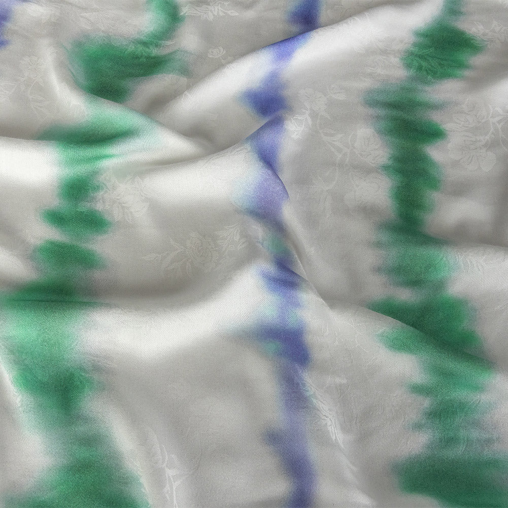 Mood Exclusive Green Cloud Writing Flowery Viscose Jacquard
