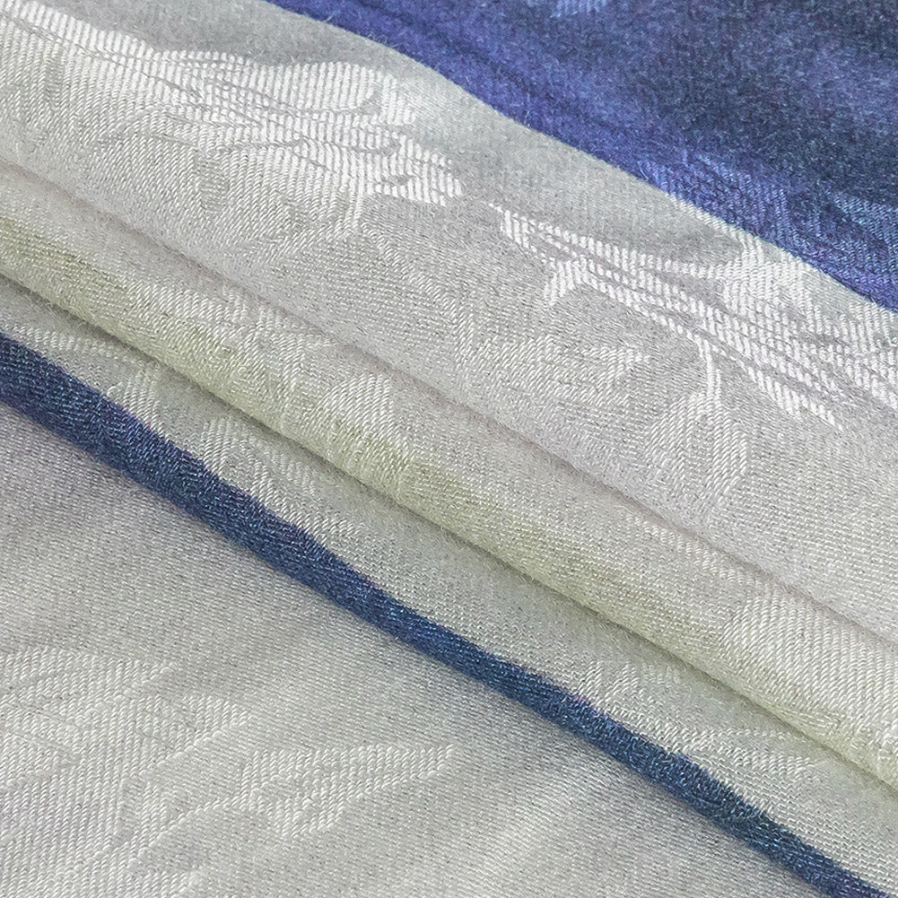 Mood Exclusive Blue Wayfaring Waterlines Flowery Viscose Jacquard - Folded