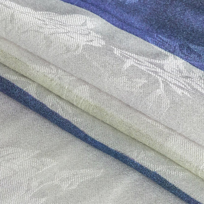 Mood Exclusive Blue Wayfaring Waterlines Flowery Viscose Jacquard - Folded