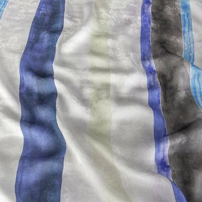 Mood Exclusive Blue Wayfaring Waterlines Flowery Viscose Jacquard