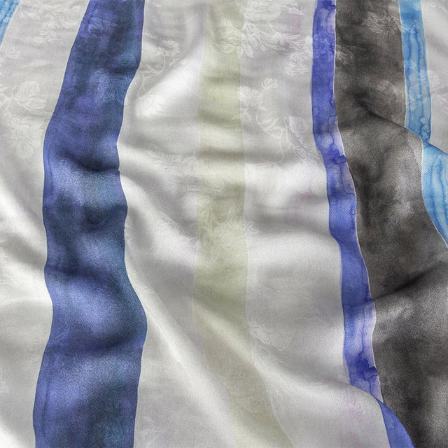 Mood Exclusive Blue Wayfaring Waterlines Flowery Viscose Jacquard