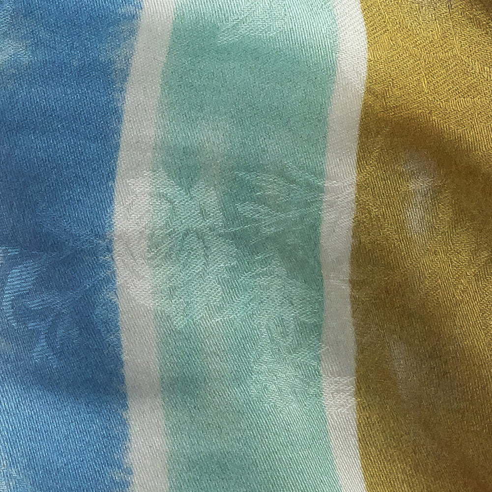 Flowery Viscose Jacquard Print - Rainbow Stripes - Mood Exclusive Striation Satisfaction Detail