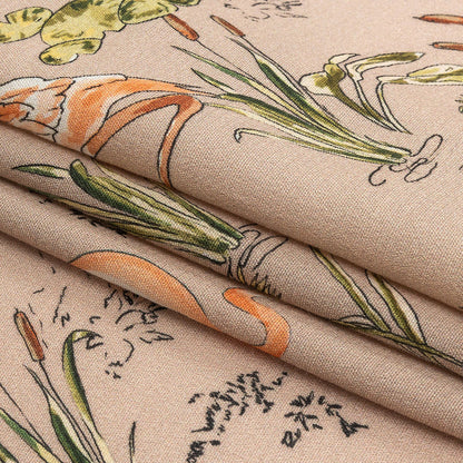 Mood Exclusive Taupe Flamingo Festivities Sustainable Viscose Woven - Folded