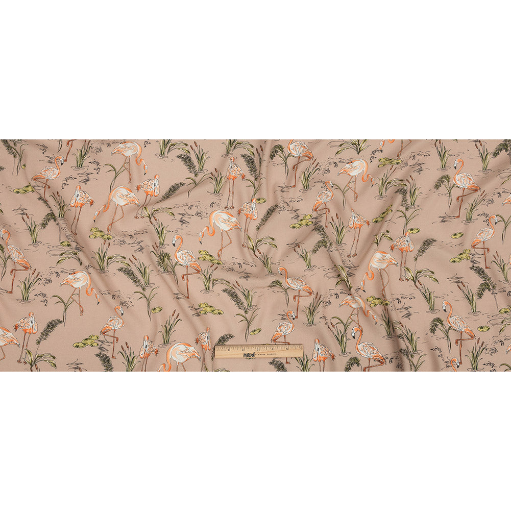 Mood Exclusive Taupe Flamingo Festivities Sustainable Viscose Woven - Full
