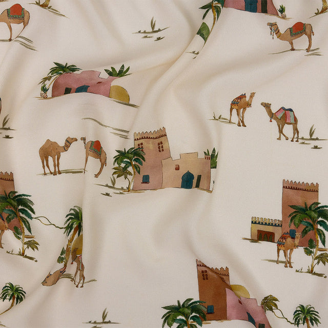 Mood Exclusive Ivory Bactrian Expedition Sustainable Viscose Woven