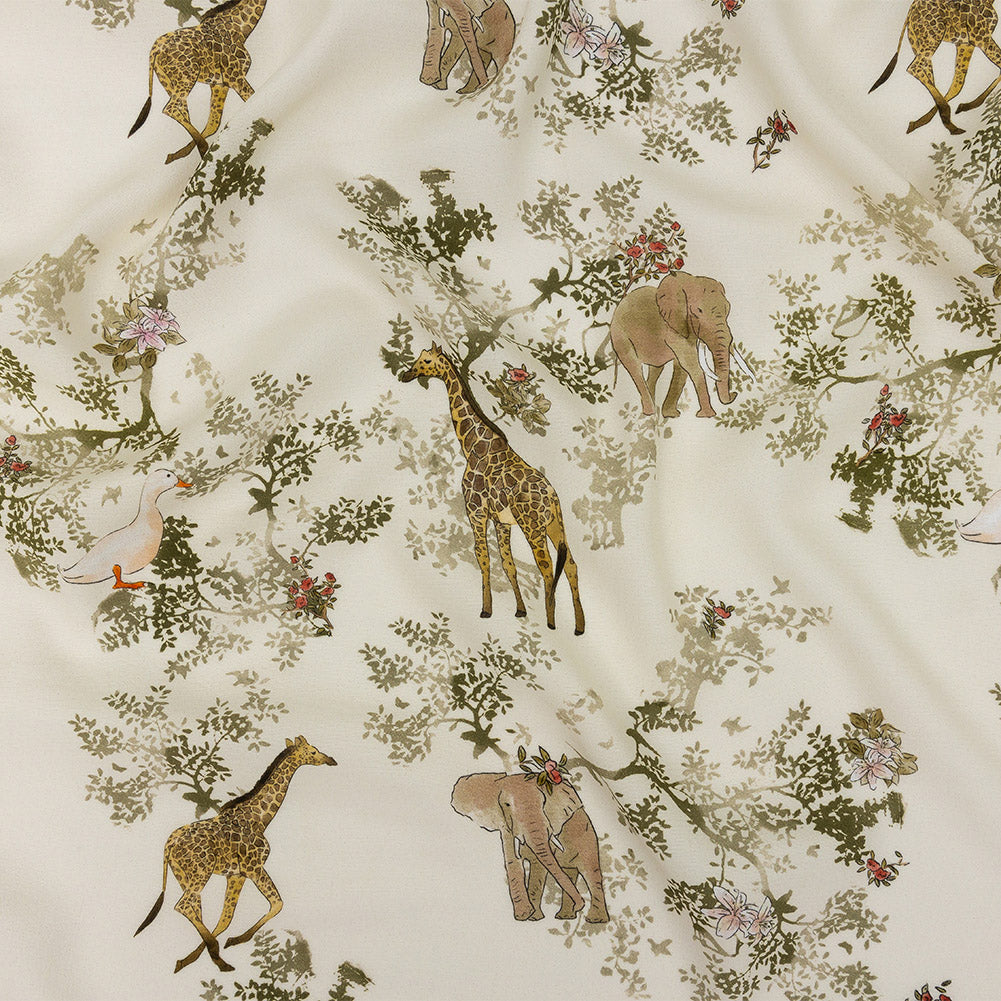 Mood Exclusive Ivory Serene Safari Sustainable Viscose Woven