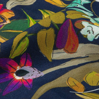 Mood Exclusive Navy Tropics at Twilight Sustainable Viscose Woven - Detail