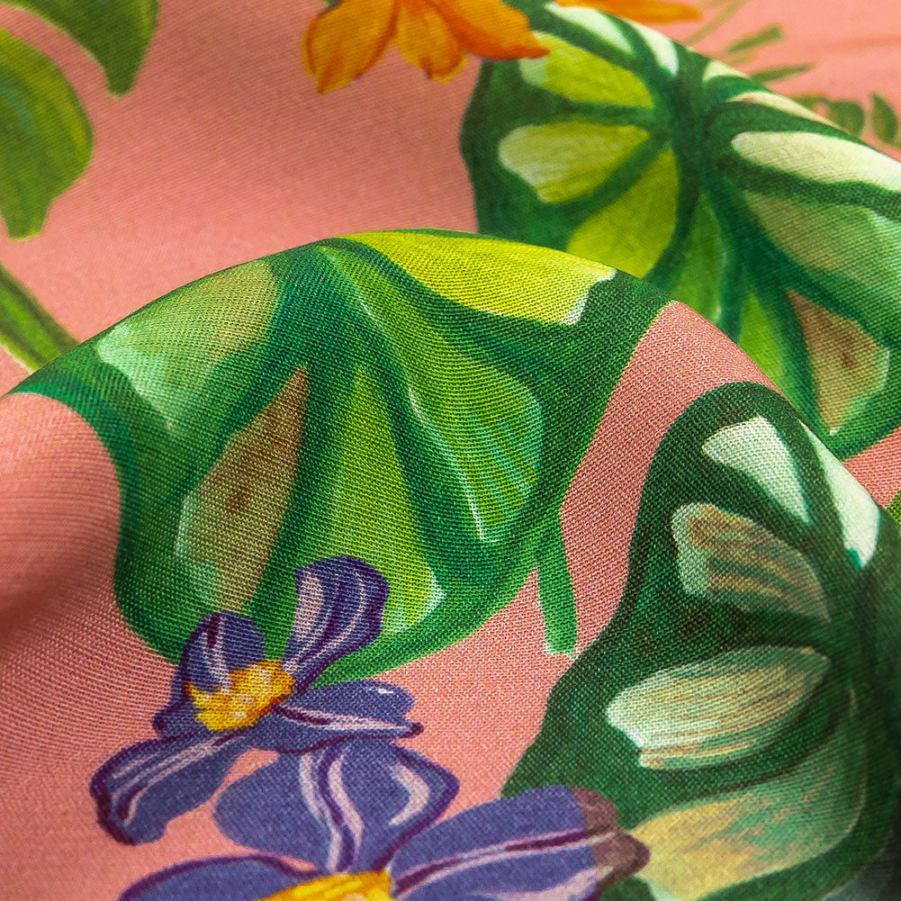 Mood Exclusive Pink Lily Pad Paradise Sustainable Viscose Woven - Detail