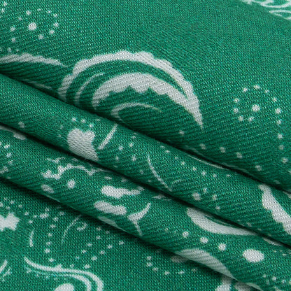 Polka Dotted Viscose Jacquard Panel - Green Floral Bandana - Mood Exclusive Dauntless Disguise Folded