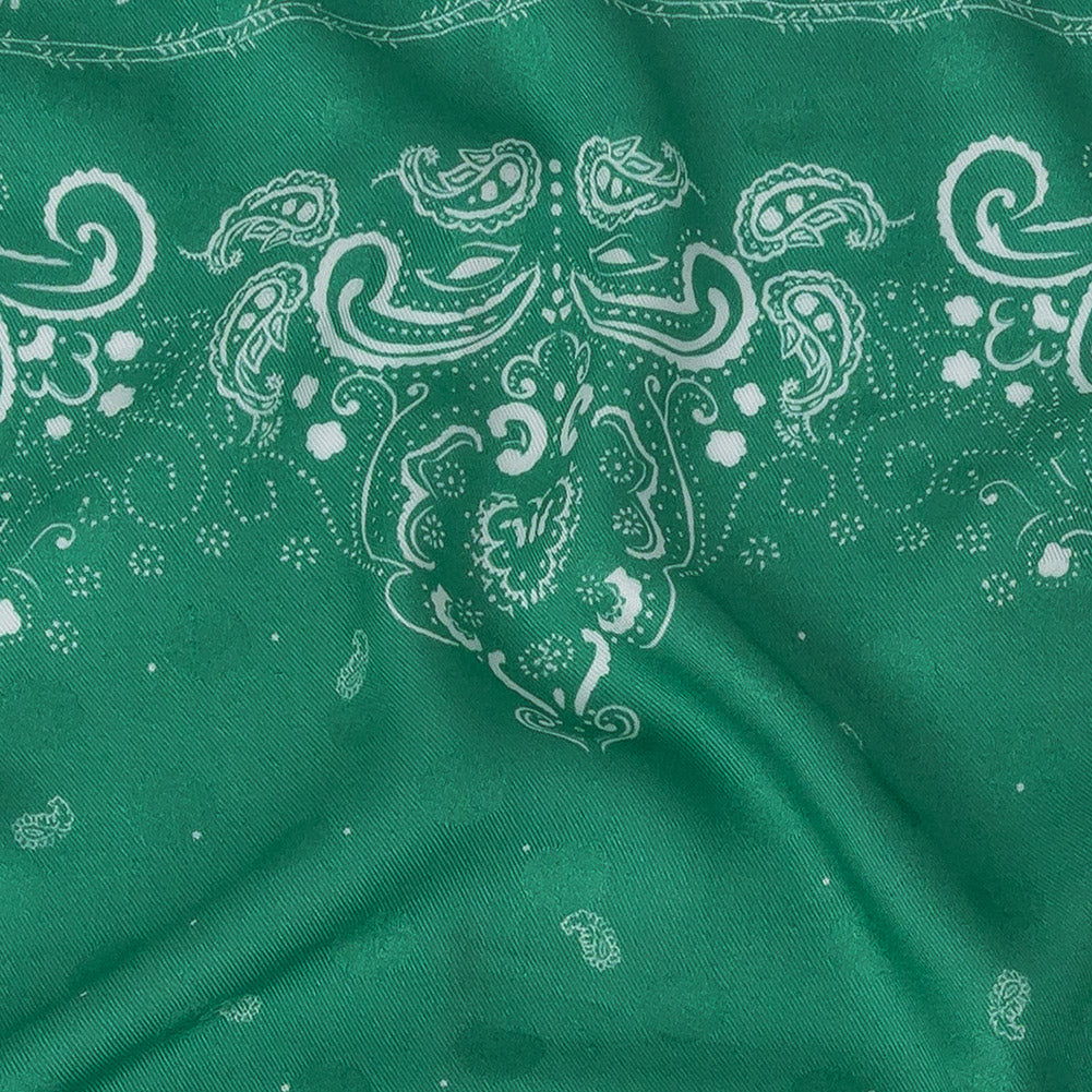Polka Dotted Viscose Jacquard Panel - Green Floral Bandana - Mood Exclusive Dauntless Disguise Detail