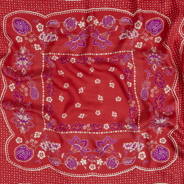 Mood Exclusive Hot Coral Inverted Perceptions Polka Dotted Viscose Jacquard
