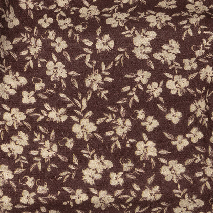 Mood Exclusive Brown Flowering Heirloom Gauzy Viscose Crepe - Detail