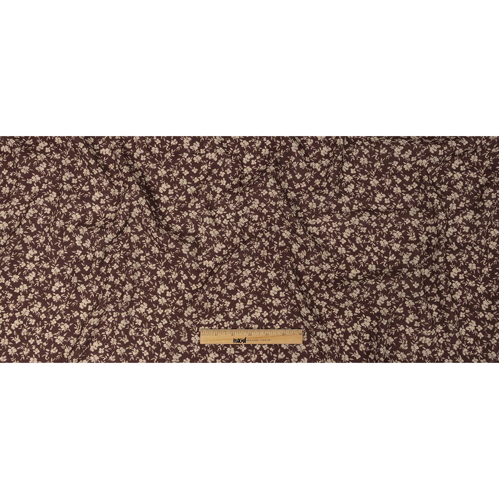Mood Exclusive Brown Flowering Heirloom Gauzy Viscose Crepe - Full