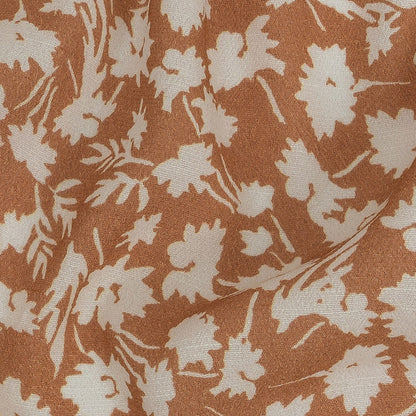 Mood Exclusive Dusty Orange Botanical Imprints Gauzy Viscose Crepe - Detail