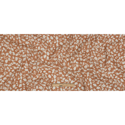 Mood Exclusive Dusty Orange Botanical Imprints Gauzy Viscose Crepe - Full