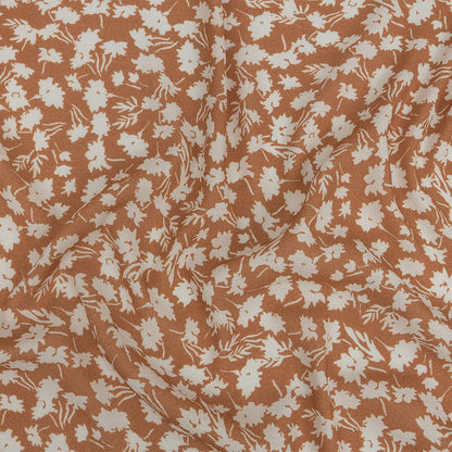 Mood Exclusive Dusty Orange Botanical Imprints Gauzy Viscose Crepe