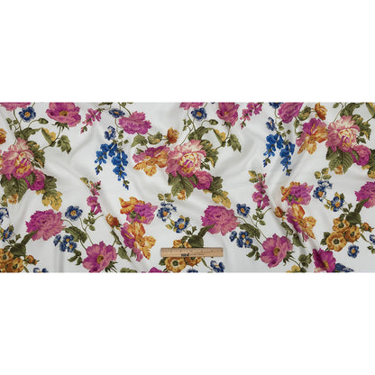 Mood Exclusive White Flores de la Toscana Gauzy Viscose Crepe - Full