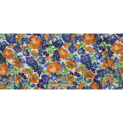 Mood Exclusive White Flowers by Vincent Gauzy Viscose Crepe - Full
