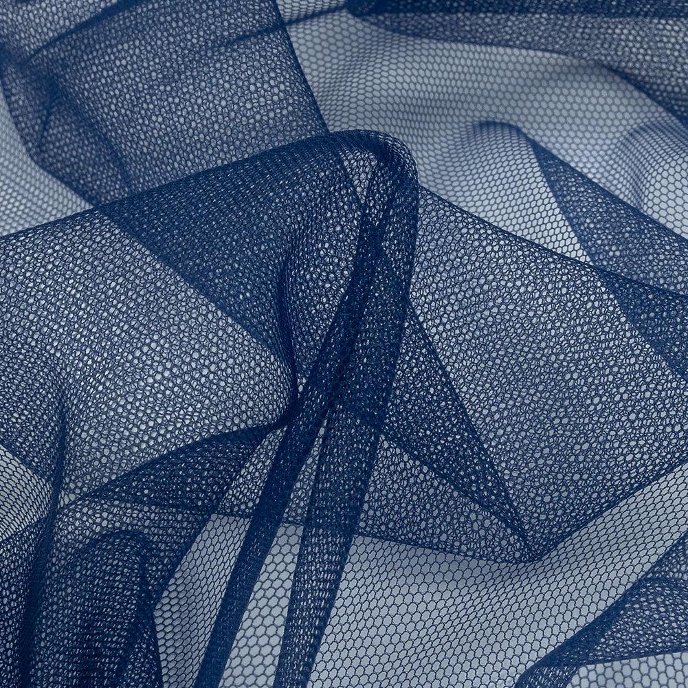 Dark Blue Leonardo Soft Nylon Tulle - Folded