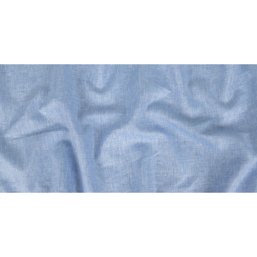 Minerva Heathered Blue Heron Lightweight Linen Chambray - Folded